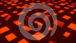 Red high tech cg pattern of geometric boxes - randomization - abstract 3D rendering