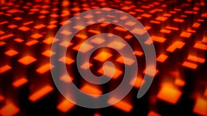 Red high tech cg pattern of geometrical boxes - randomization - abstract 3D illustration photo