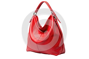 Red Hobo Bag On White Background