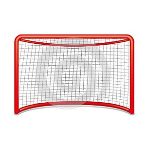 Red hockey goal.