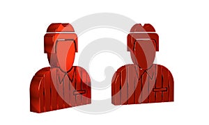 Red Hockey judge, referee, arbiter icon isolated on transparent background.