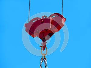 Red hoist chain as vintage background