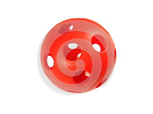 Red holed ball