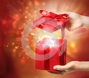 Red Holiday Gift Box