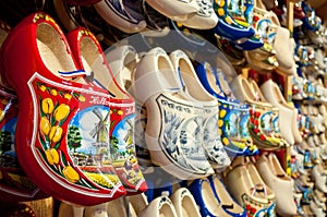 Red Holland clogs horizontal