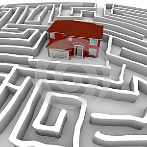 Red Home in Maze - Find Path to Ownership