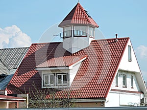 Red home roof