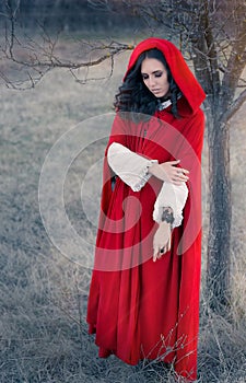 Red Hooded Woman Fairytale Portrait