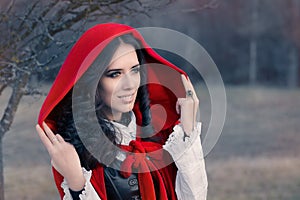 Red Hooded Woman Fairytale Portrait