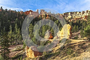 Red hoodoos on Fairyland Trail in Bryce Canyon