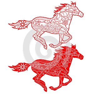 Red horses