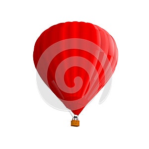 Red hot air ballon isolated