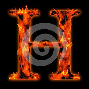Red hot burning fire font in red and orange flames
