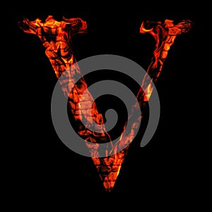 Red hot burning fire font in red and orange flames