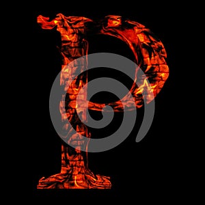 Red hot burning fire font in red and orange flames