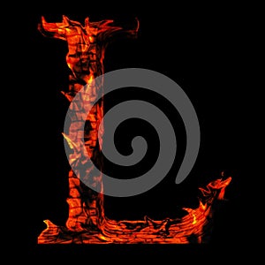 Red hot burning fire font in red and orange flames