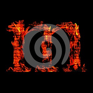 Red hot burning fire font in red and orange flames