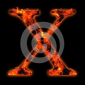 Red hot burning fire font in red and orange flames