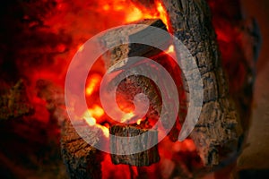 Red hot charcoal stove