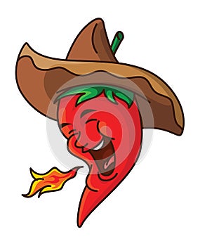 Red Hot Chili Color Illustration Design