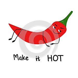 Red hot chili pepper character illustration