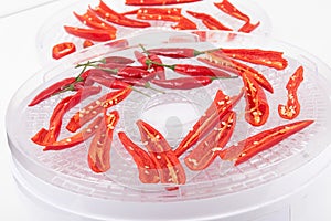 Red hot chili pepper dehydrating