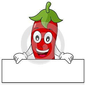 Red Hot Chili Pepper Holding Banner