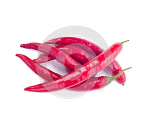 Red hot chili pepper isolated on a white