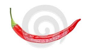 Red hot chili pepper isolated on white background