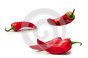 Red hot chili pepper isolated on a white background