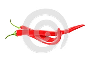 Red hot chili pepper isolated on white background. Seasoning for food