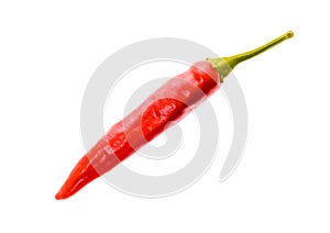 Red hot chili peppers Cayenne, Serrano with green stem. Cayenne, Serrano or S