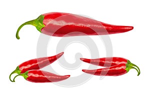 Red hot chili peppers with clipping path