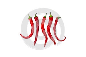 red hot chili peppers isolated on a white background