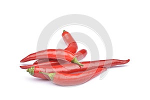Red Hot chili peppers isolated on white