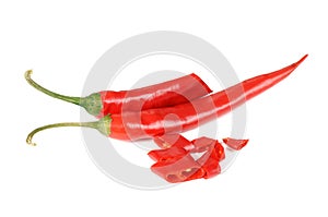 Red Hot Chili Peppers Isolated on White Background