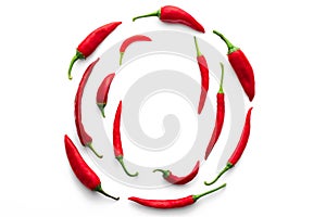 red hot chilli pepper cayenne, dry hot chili spices, food tasty design on white background