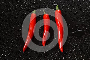 Red hot chilli pepper close up