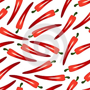Red hot chilli pepper seamless pattern eps10