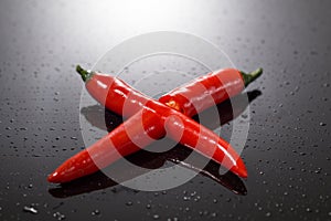 Red hot chilli pepper X cross shape