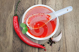Red hot chilli sauce