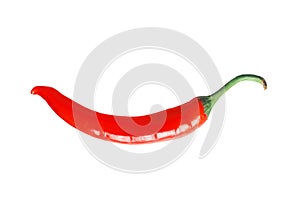 red hot chilly pepper whole vegetable isolated on white