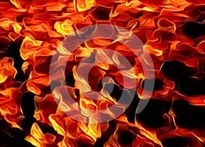 Red hot fire burning background