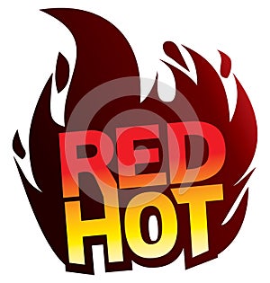 Red Hot flame logo icon