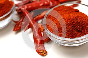 Red hot pepper and paprika photo