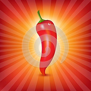 Red Hot Pepper With Sunburst
