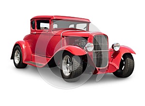 Red Hot Rod Car with clipping path photo