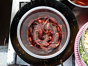 Red-hot spicy crawfish