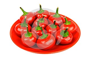 Red hot spicy peppers