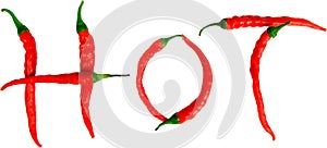 Red hot spicy peppers